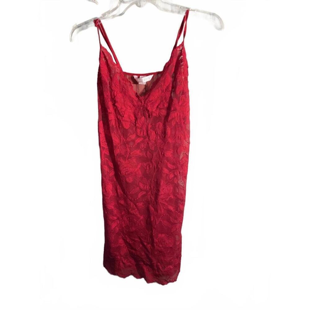 Victoria's Secret Red Lace Slip Dress - Size L